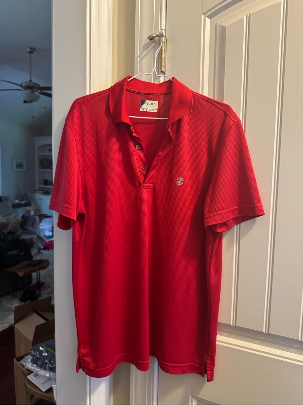 Izod Men's Bright Red Short Sleeve Polo